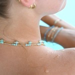 Pozlacený náramek s amazonity 13111.3