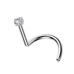 Luxusní piercing do nosu s Moissanit 0.03ct (2mm), TITAN