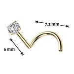 Luxusní piercing do nosu s Moissanit 0.03ct (2mm), TITAN