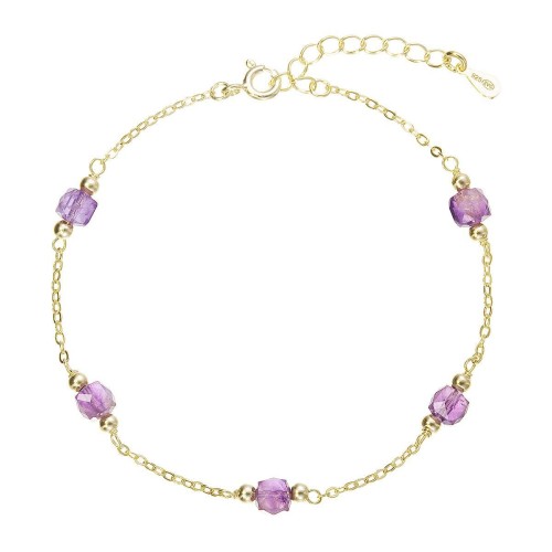 Pozlacený náramek s ametysty 13111.3