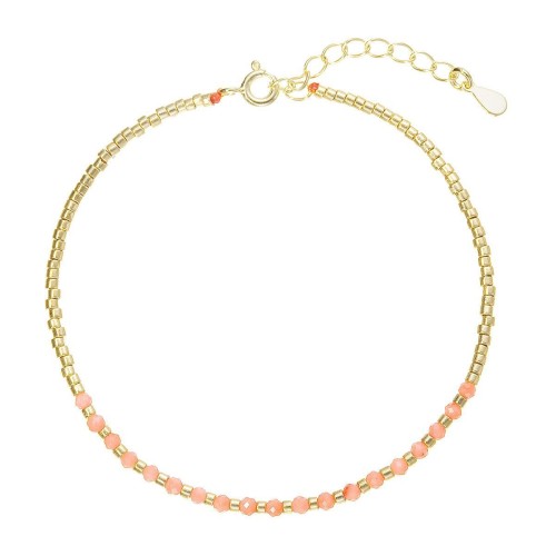 Pozlacený náramek s oranžovými korály 13112.3