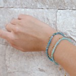 Pozlacený dvojitý náramek s amazonity 13115.3