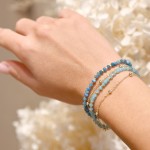 Pozlacený dvojitý náramek s amazonity 13115.3