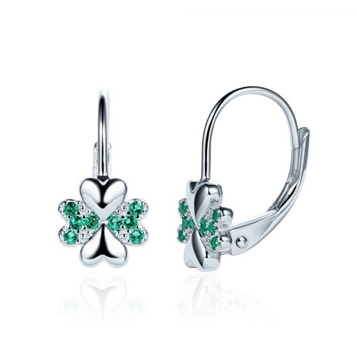 Stříbrné dámské náušnice čtyřlístky