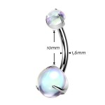 Piercing do pupíku měsíční kámen - TITAN (4 a 6 mm)