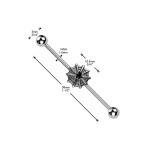 Industrial piercing - pavučina stříbrná