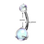 Piercing do pupíku měsíční kámen - TITAN (4 a 6 mm)