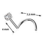 Luxusní piercing do nosu s Moissanit 0.03ct (2mm), TITAN