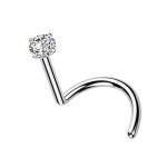Luxusní piercing do nosu s Moissanit 0.06ct (2,5mm), TITAN