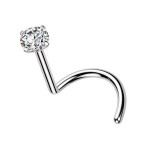 Luxusní piercing do nosu s Moissanit 0.11ct (3mm), TITAN