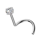 Luxusní piercing do nosu s Moissanit 0.11ct (3mm), TITAN