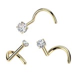 Luxusní piercing do nosu s Moissanit 0.11ct (3mm), TITAN