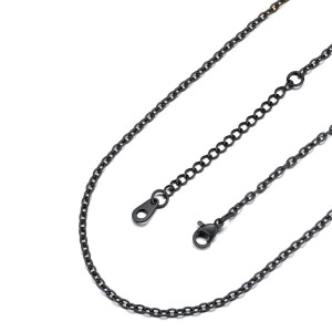 Očkový řetízek černý, tl. 1,2 mm, délka 45 + 5 cm