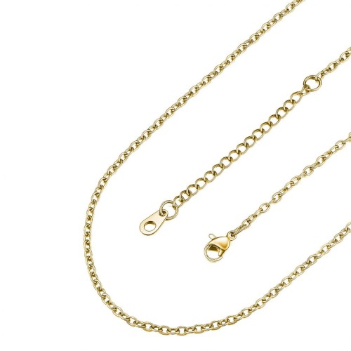 Očkový řetízek zlacený, tl. 1,2 mm, délka 45 + 5 cm