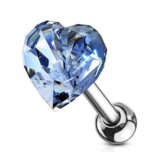 Cartilage piercing do ucha - srdíčko modré