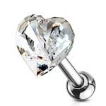 Cartilage piercing do ucha - srdíčko růžové