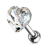 Cartilage piercing do ucha - srdíčko červené