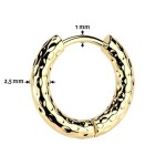 Zlacené ocelové náušnice kruhy 13 mm