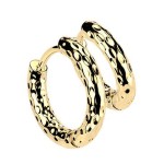 Zlacené ocelové náušnice kruhy 15 mm