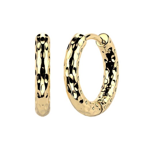 Zlacené ocelové náušnice kruhy 17 mm