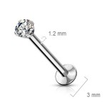 Labreta PUSH IN zirkon (1,0 x 8 x 2 mm)