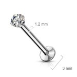 Labreta PUSH IN zirkon (1,0 x 8 x 3 mm)