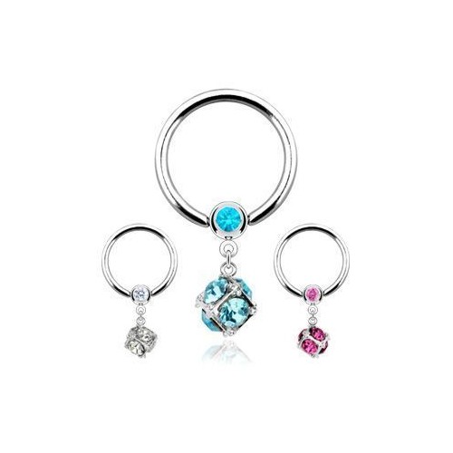 Piercing chirurgická ocel kroužek HWRSQ0436 (čirý)