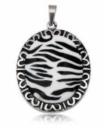 Přívěsek chirurgická ocel zebrovaná