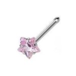 Piercing do nosu - hvězda (růžová)