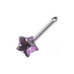 Piercing do nosu - hvězda (červená)
