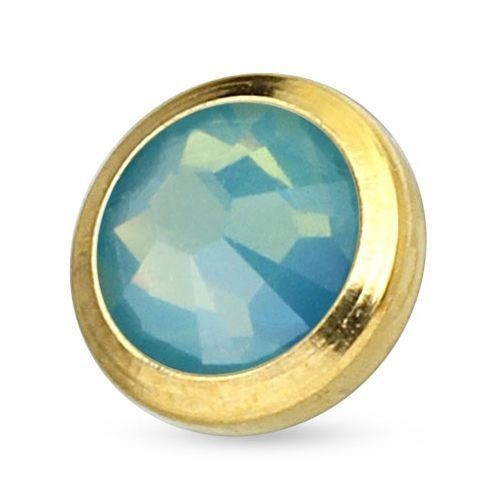 Zlacený microdermal piercing 3 mm (zelená)