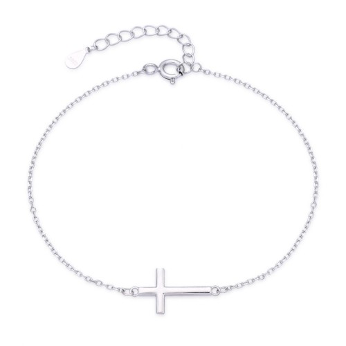 Dámský stříbrný náramek křížek