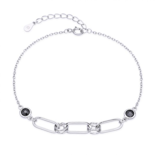 Dámský stříbrný náramek s oválky