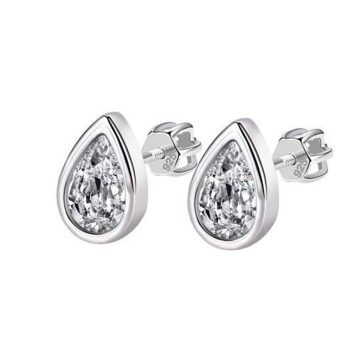 Stříbrné náušnice slzičky se zirkony