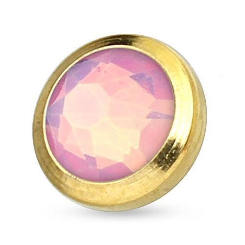 Zlacený microdermal piercing 5 mm (růžová)