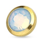 Zlacený microdermal piercing 5 mm (bílá)