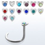 Piercing do nosu - srdíčko čiré