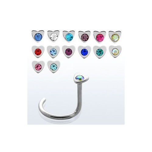Piercing do nosu - srdíčko růžové