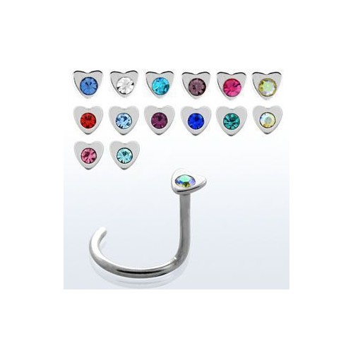 Piercing do nosu - srdíčko světle fialové