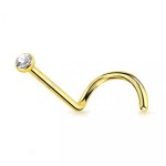 Zlacený zahnutý piercing do nosu