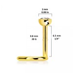 Zlacený zahnutý piercing do nosu