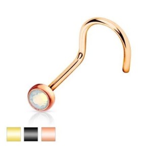 Zahnutý piercing do nosu - opalit