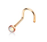 Zlacený zahnutý piercing do nosu - opalit