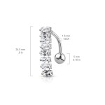 Obrácený piercing do pupíku (růžový)