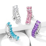 Obrácený piercing do pupíku (fialový)