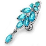 Stříbrný piercing do pupíku (čirá)