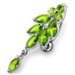 Stříbrný piercing do pupíku (čirá)