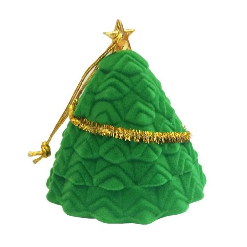 Vánoční semišová dárková krabička, stromek