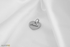 Psí známka chirurgická ocel srdíčko s tlapkou