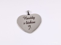 Ocelový přívěsek srdce 35 x 32 mm